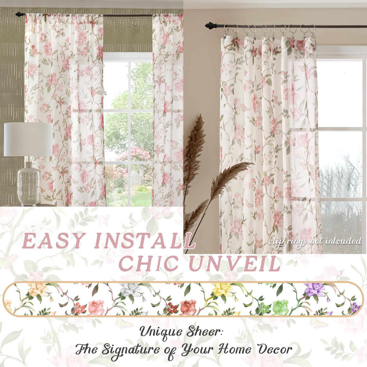 Lajode 84in pink curtains for kids room, versatile and airy