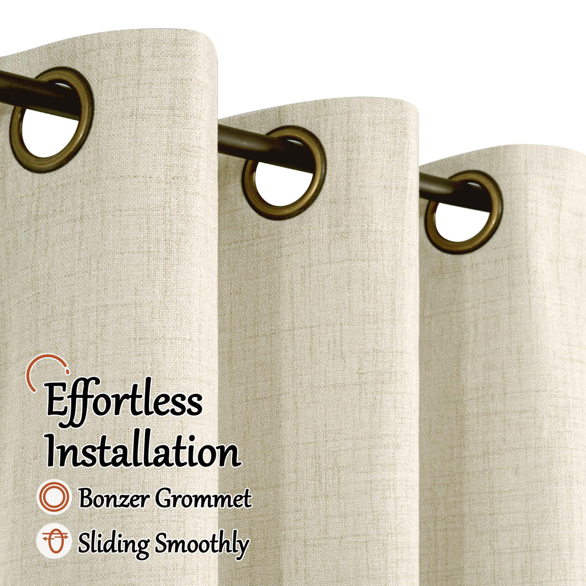 Lajode bedroom curtains natural cream pair provides versatile styling with cozy warmth.