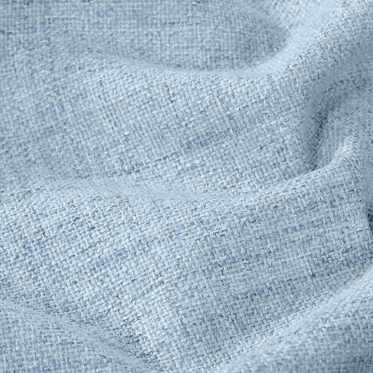 Lajode Blue Linen Blackout Curtains at night outside the window for total darkness.
