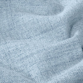 Lajode Blue Linen Blackout Curtains at night outside the window for total darkness.