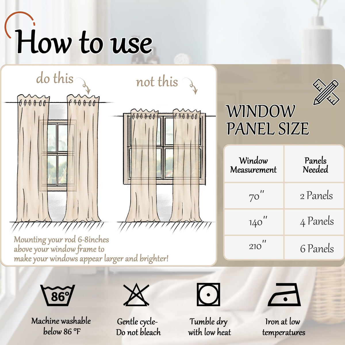 Lajode Blue Linen Blackout Curtains durable and pet-friendly for long-term use.