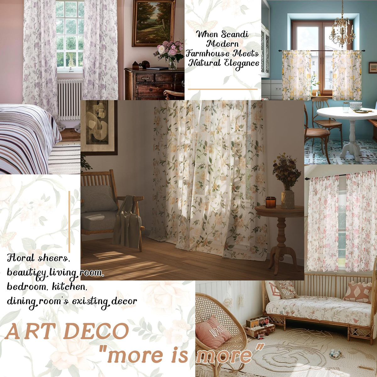 Lajode butterfly rose design curtains add whimsy and gentle privacy