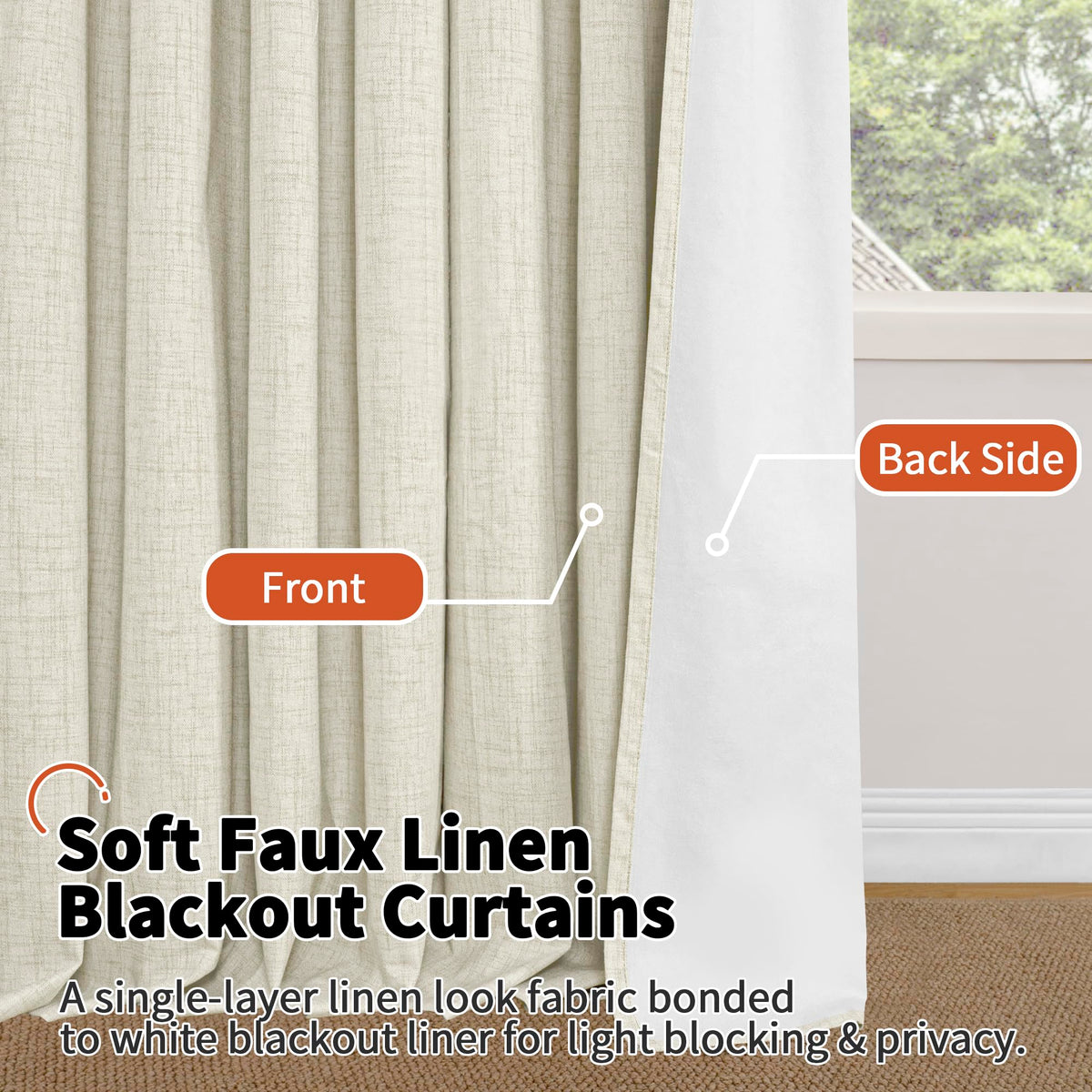 Lajode easy-install curtains 52x84 inch cream ensure quick setup.
