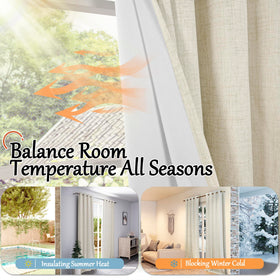 Lajode energy-saving curtains 84inch cream help manage indoor temperatures.