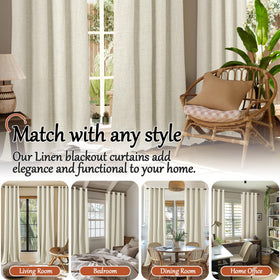 Lajode noise-reducing curtains cream 84inch for peaceful reading and sleep.