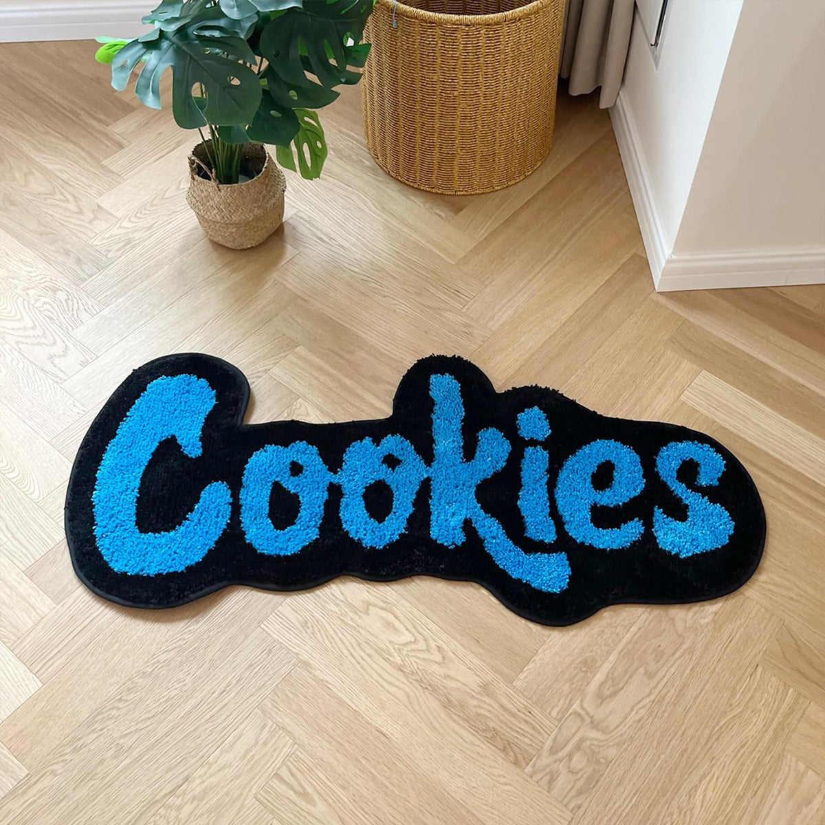 LAKEA Cookies Rug blue with soft plush texture for cozy bedrooms.