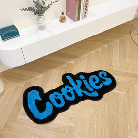 LAKEA Cookies Rug blue non-slip bottom helps stay in place.
