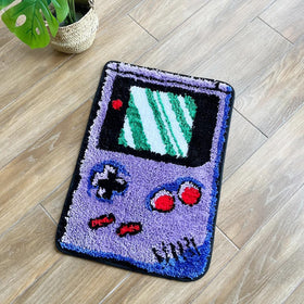 LAKEA Purple Games Console Rug with tufted texture for cozy game-room vibes.