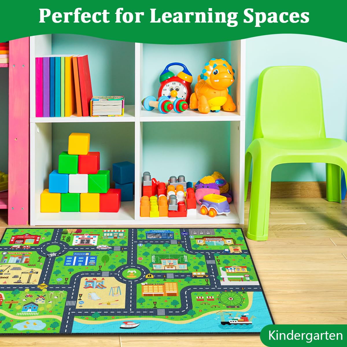 LakeFVGK versatile playroom rug for classrooms, daycares, and reading nooks.