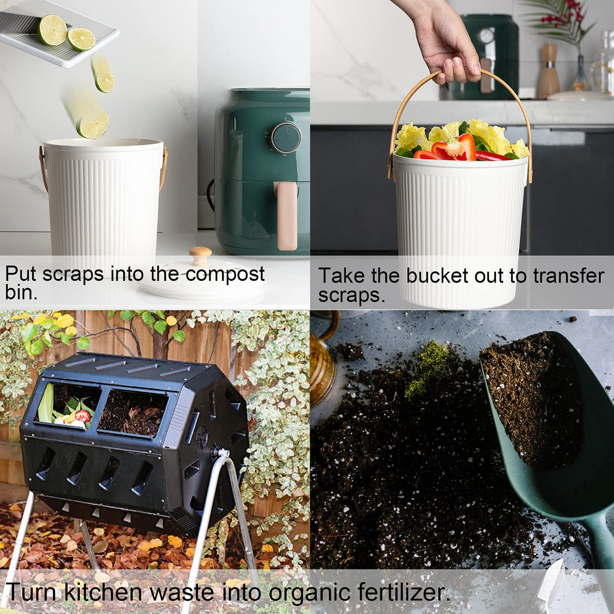 Compact 7.2 inch diameter, 9 inch tall LALASTAR bin fits small spaces.