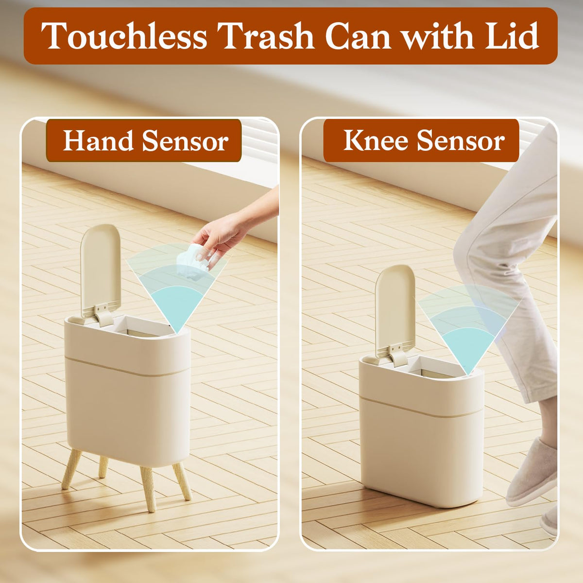 LALASTAR 2.5-gallon white trash can ideal for compact spaces and quick disposal