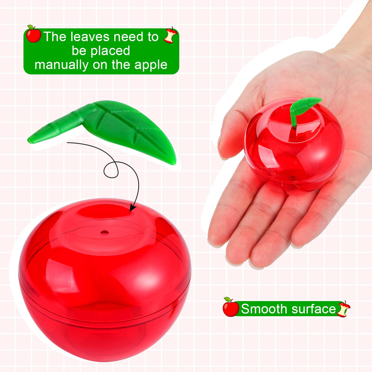 Lallisa apple containers filled with candy, perfect gifts for guests.
