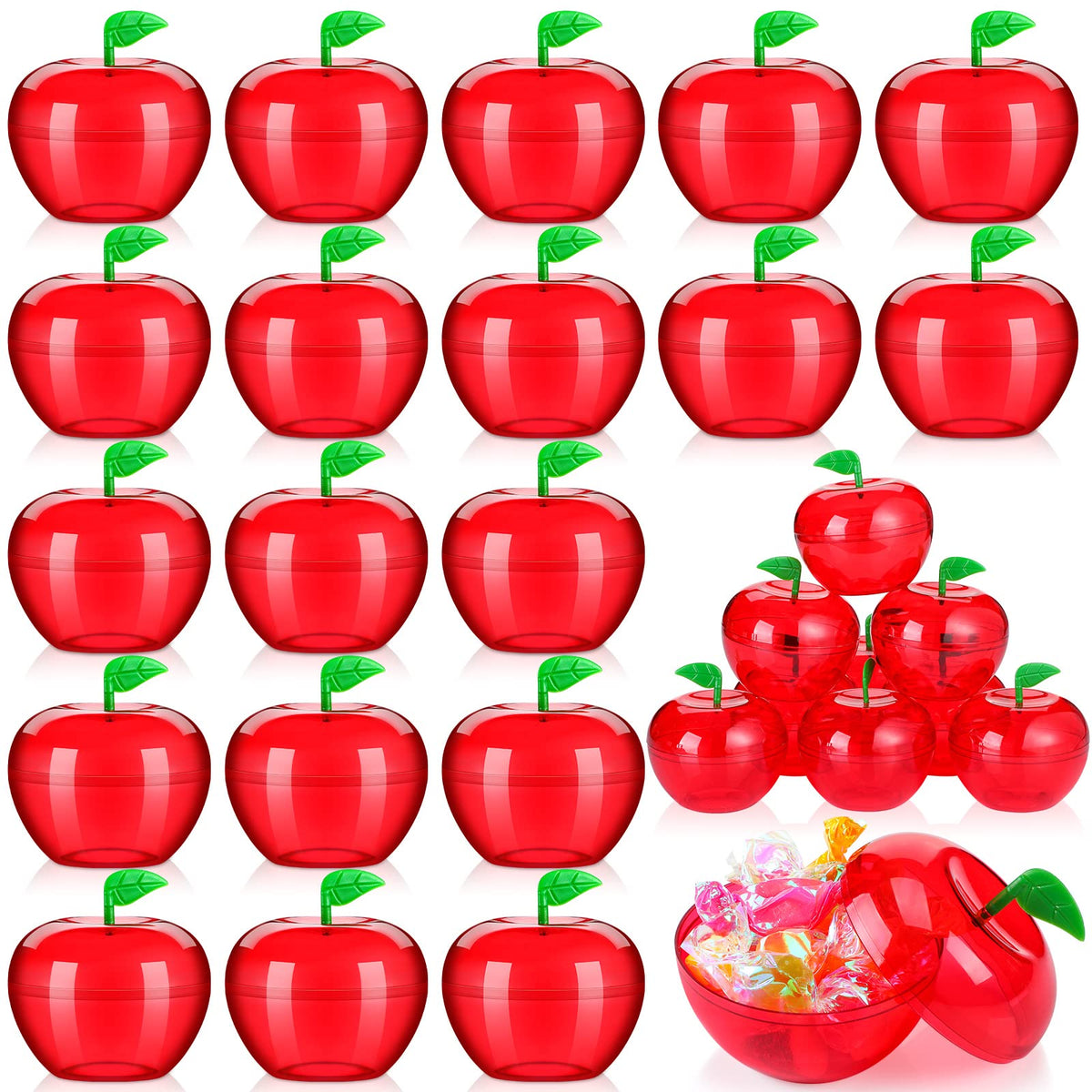Lallisa apple containers set, ideal for classroom party favors and gift storage.