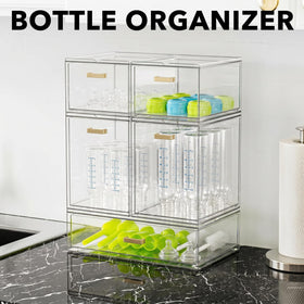 LALOBLUE bottle storage organizer stackable design maximizes space in cabinets