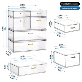 LALOBLUE gold-handled drawers offer stylish storage and quick access.