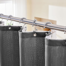 Lameirose grey shower curtain 72x72 adds a chic touch to modern bathrooms.