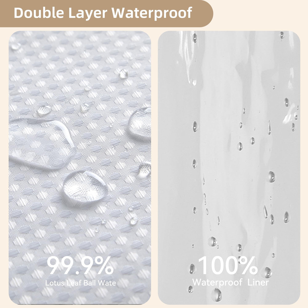 Lameirose clear PEVA liner magnets block water splashes effectively.