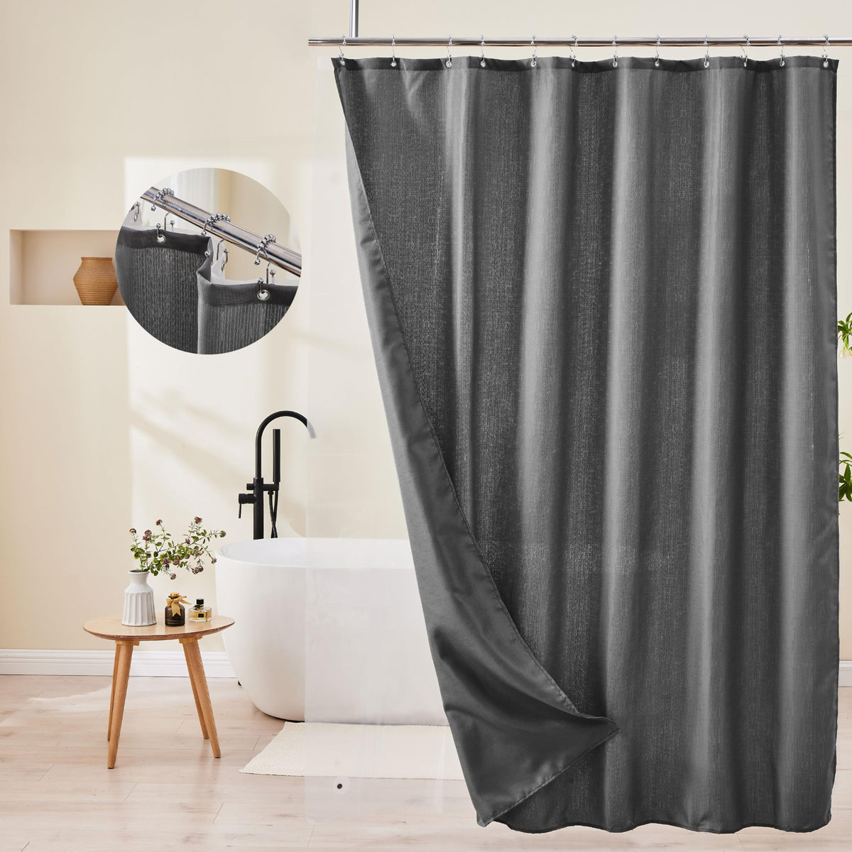 Lameirose stylish grey set complements a variety of bathroom styles.