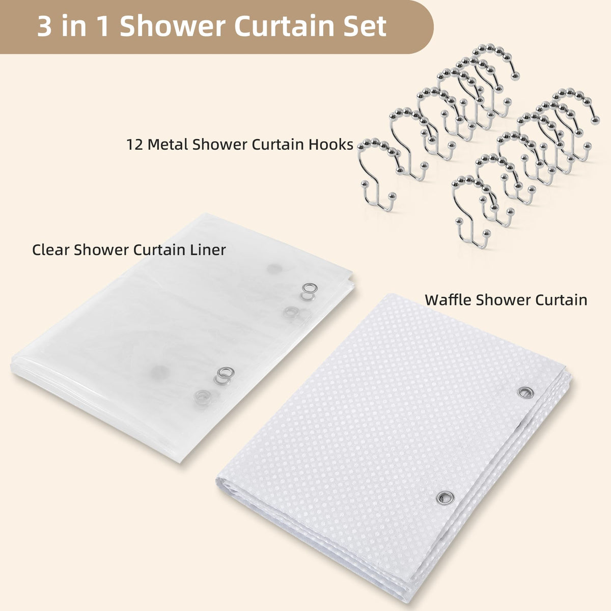 Lameirose white waffle curtain close up reveals easy care fabric.