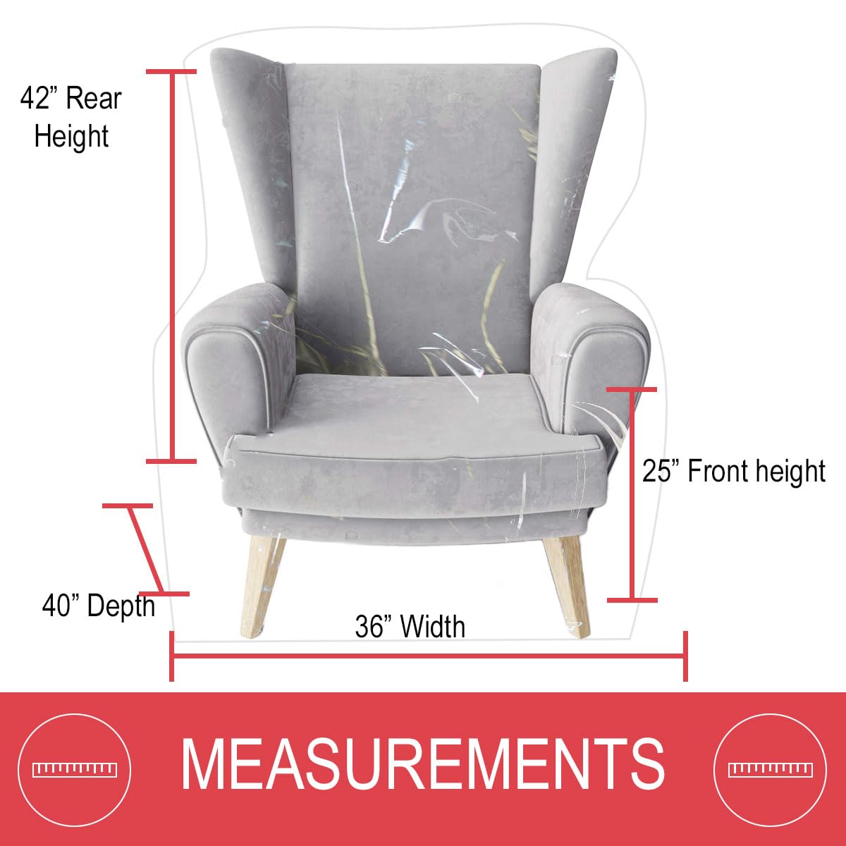 LAMINET clear vinyl armchair cover makes cleanup quick after kids’ crafts or pet play