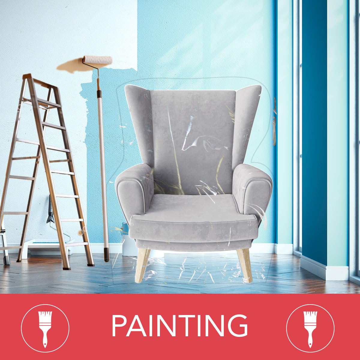 LAMINET crystal-clear cover preserves your chair’s look while protecting from dust, spills, and pet messes