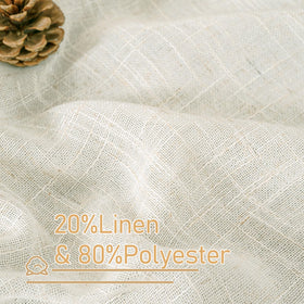LAMIT Cream Linen Curtains in dining room diffuse warm, natural light.