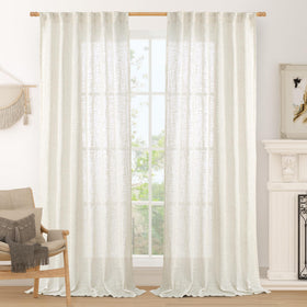 LAMIT Cream Linen Curtains set ready for room refresh with natural texture.