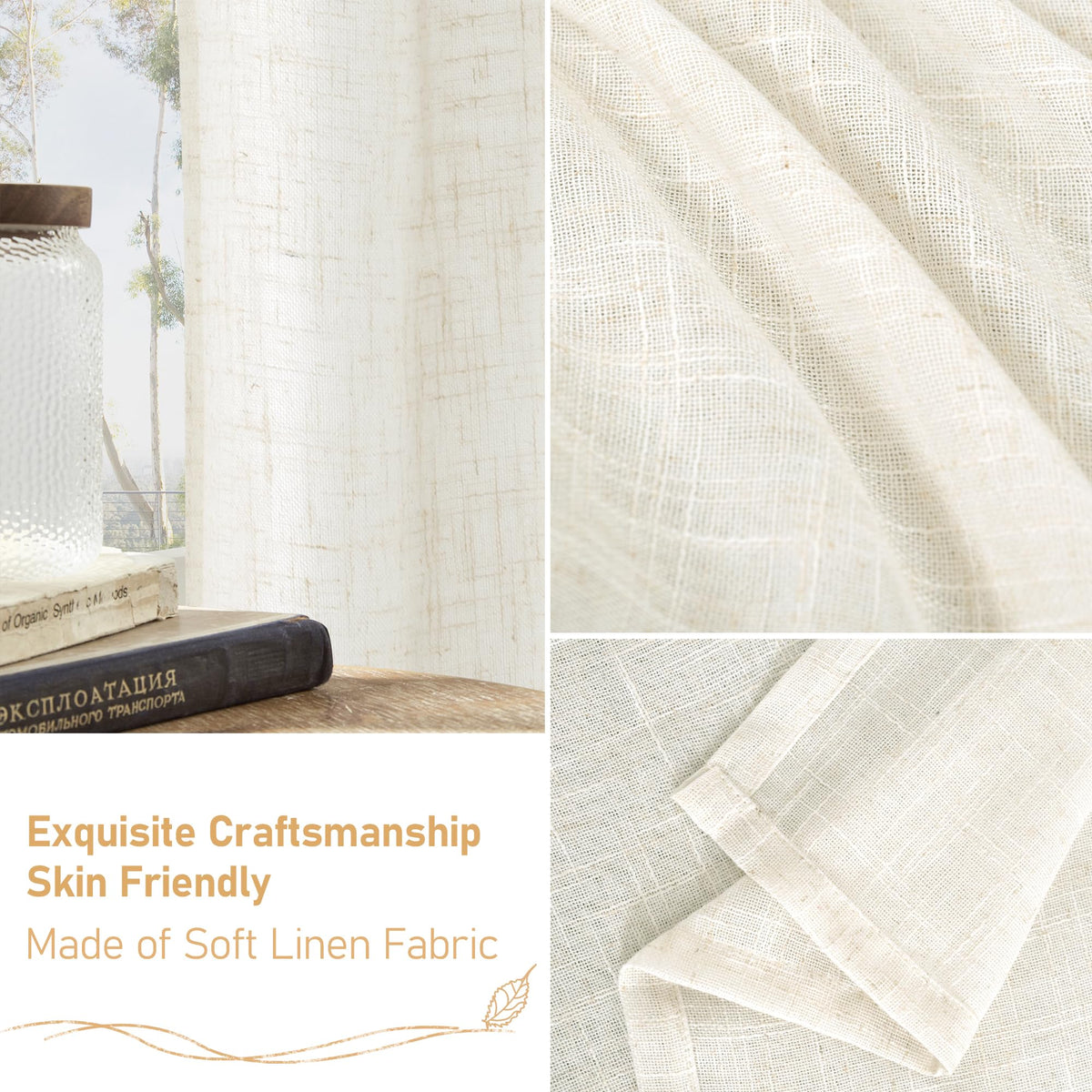 LAMIT Linen-textured fabric adds rustic charm to any space.