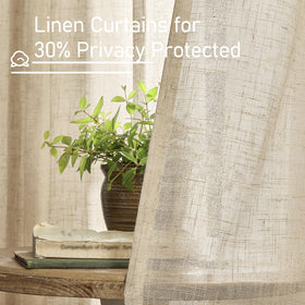 LAMIT curtains offer diffused light with hazy indoor privacy.