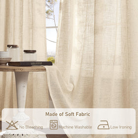 LAMIT dining room ambiance enhanced by burlap-inspired drapes.