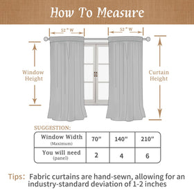 LAMIT farmhouse decor ivory linen curtains 52x54 in a rustic room