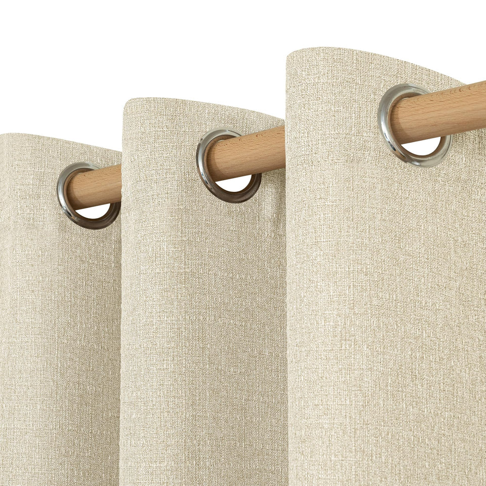 LAMIT Linen Curtains 84 inch two-panel setup with privacy and style.