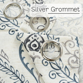 LAMIT curtains feature 8 silver grommets for easy hanging.