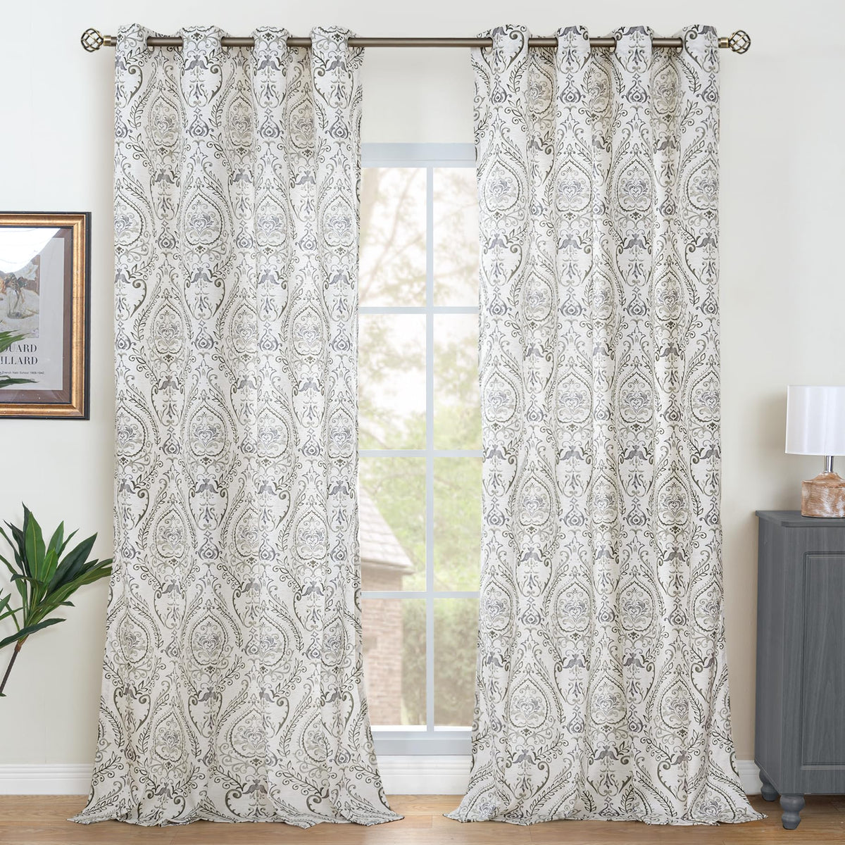 LAMIT leaf and flower print adds botanical charm to windows.