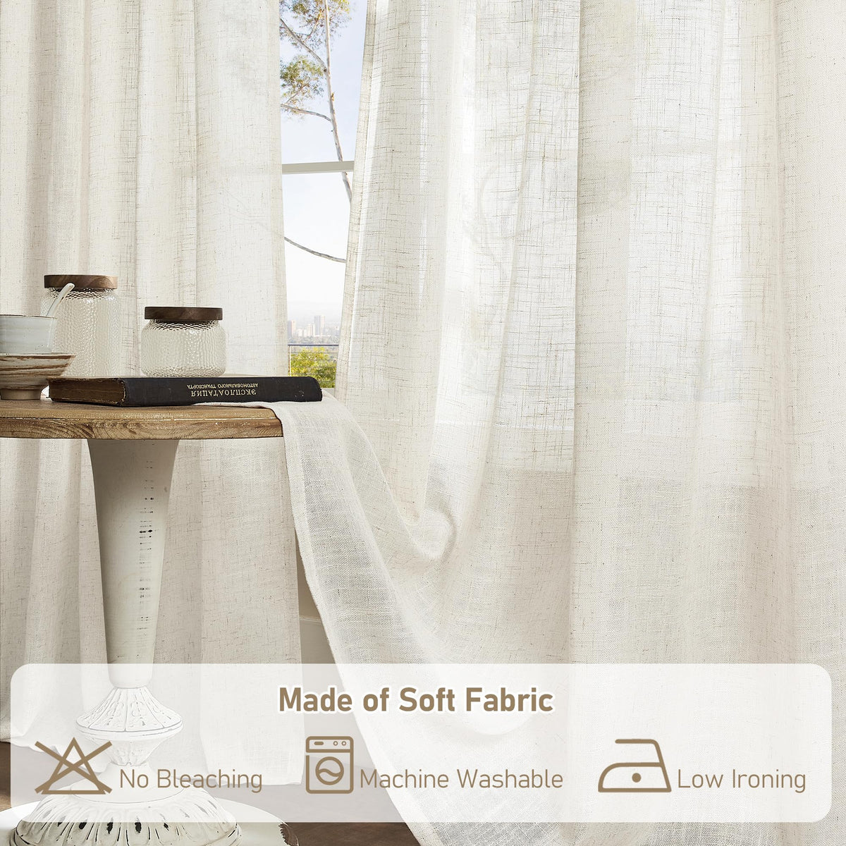 LAMIT neutral-boho-drape adds a relaxed, chic vibe to any room.