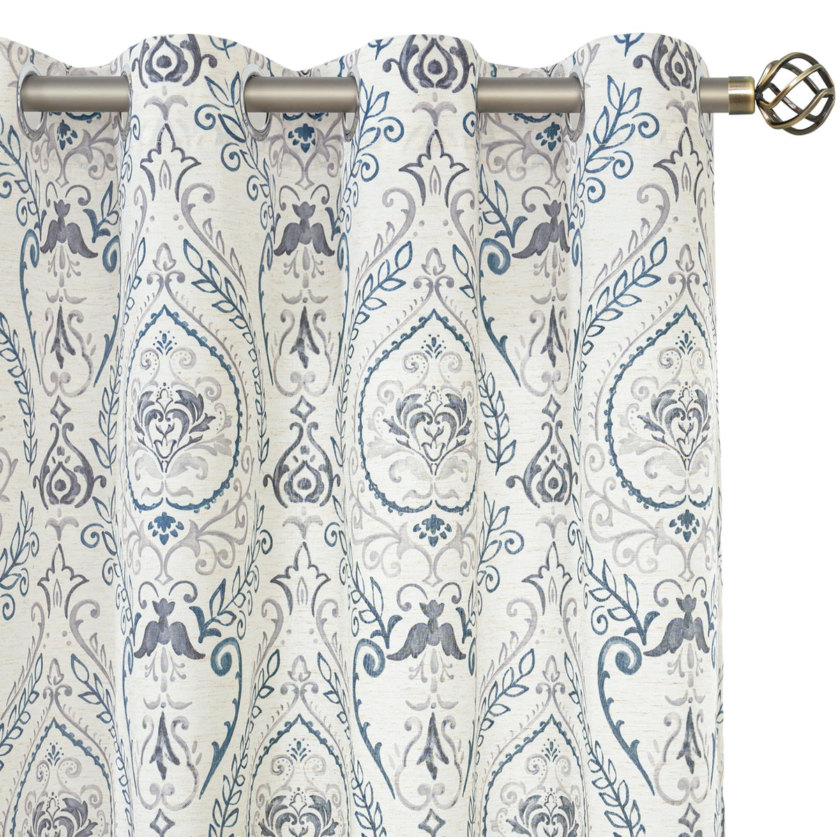 LAMIT linen curtain pair displayed in living room for generous coverage.