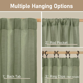 LAMIT back-tab rod-pocket design for easy hanging on standard rods