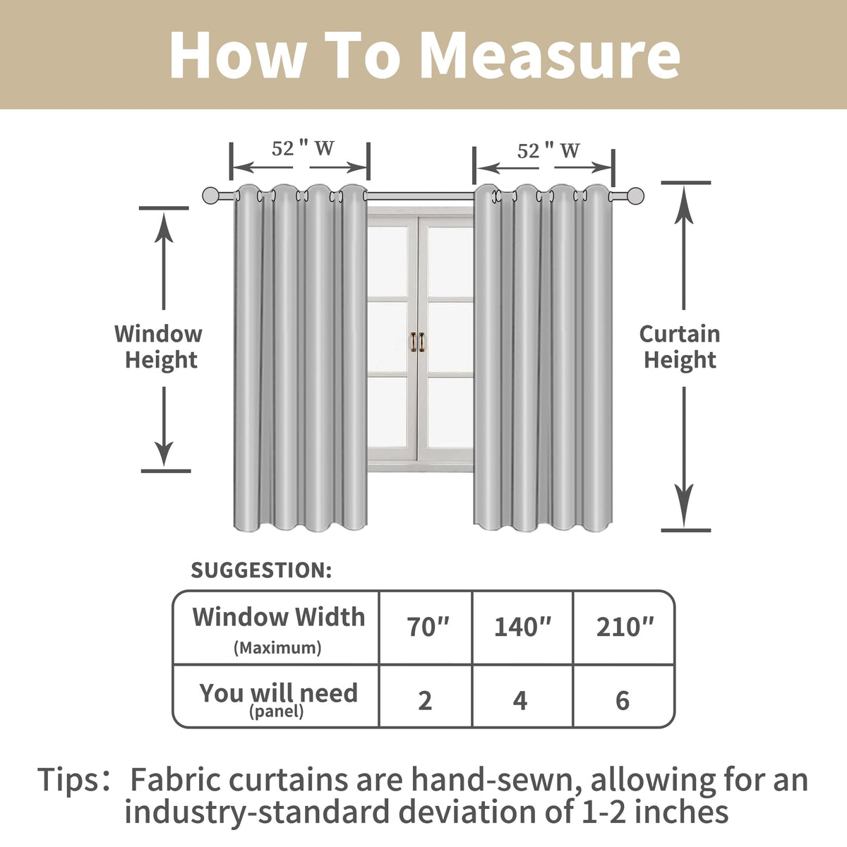 LAMIT easy-hang grommet curtains glide smoothly on small-diameter rods.