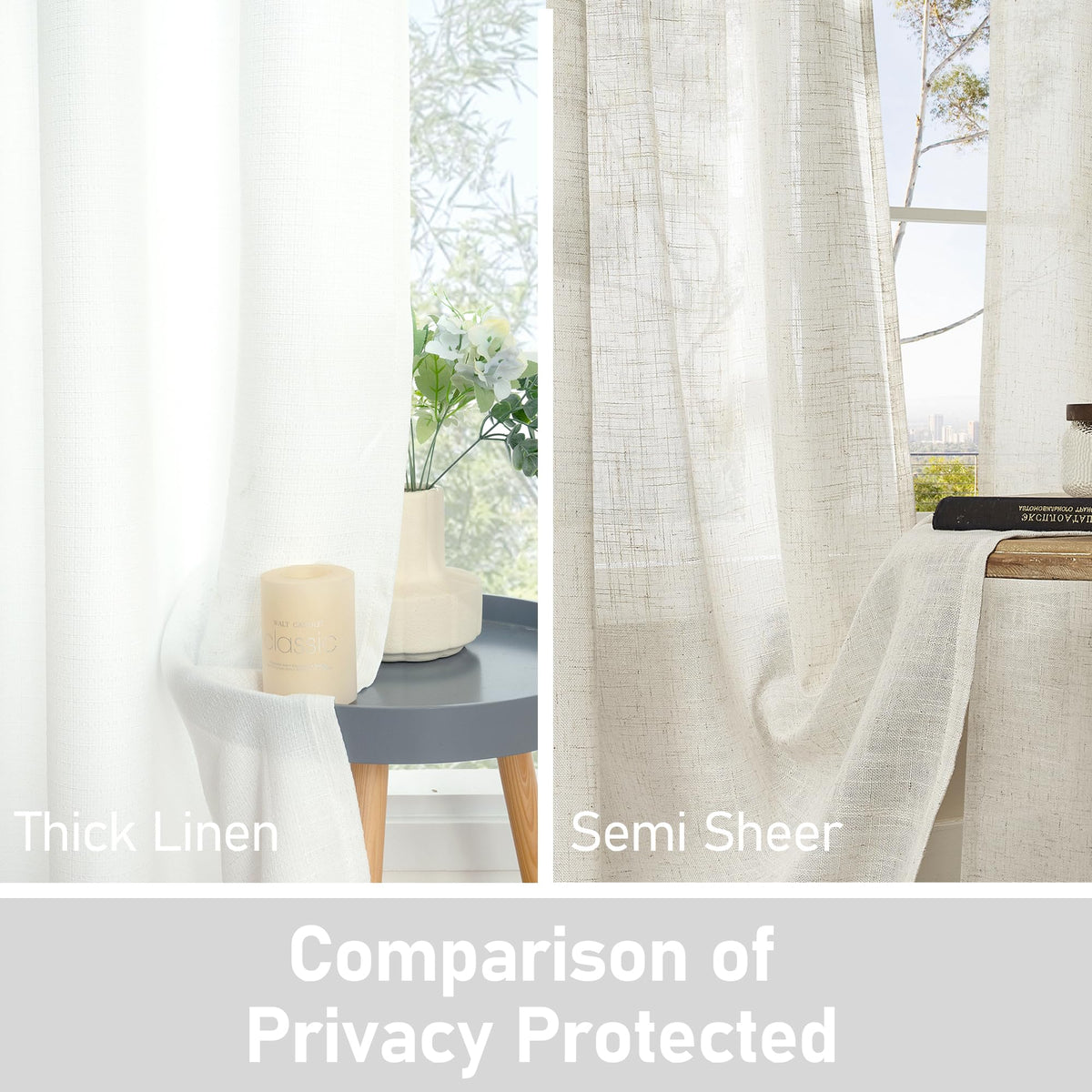 LAMIT privacy-focused curtains offer a calm, unobtrusive view from indoors.