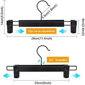Lamitocs pants hangers with clips provide secure grip for trousers.