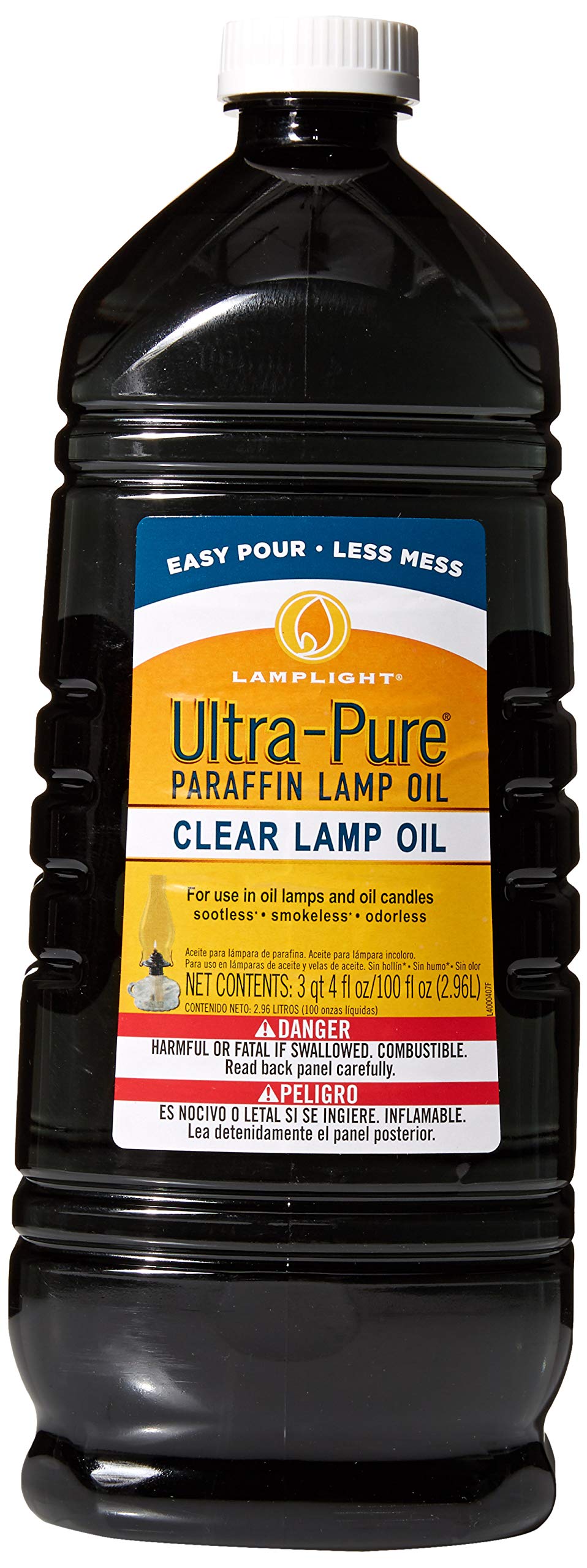 Lamplight Ultra-Pure paraffin bottle pour delivers a clean indoor glow.