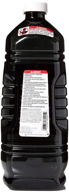 Lamplight Ultra-Pure paraffin in a clear bottle offers smoke-free ambiance.