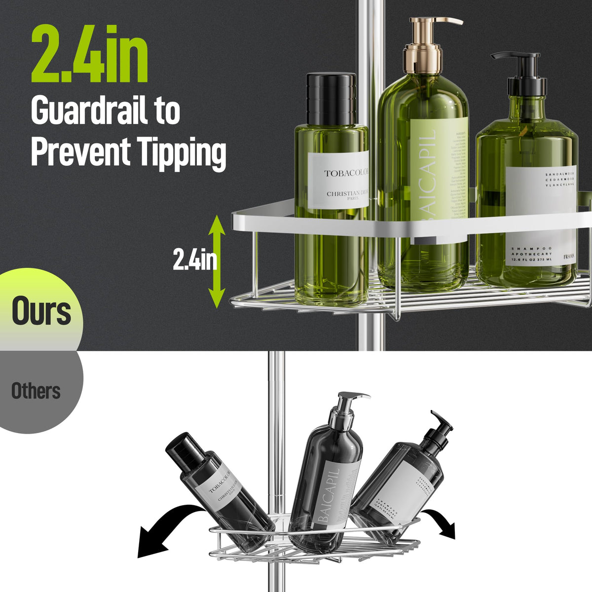 LAMU anti-slip base stabilizes the unit on wet floors