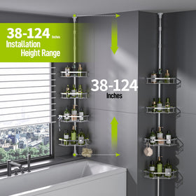 LAMU stainless steel shower caddy resisting rust in humid space