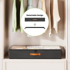 LAMU under-bed storage with wheels heavy-duty frame supports bulky items.