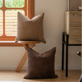 LANANAS sofa refresh with easy-care corduroy pillow covers for fall vibes