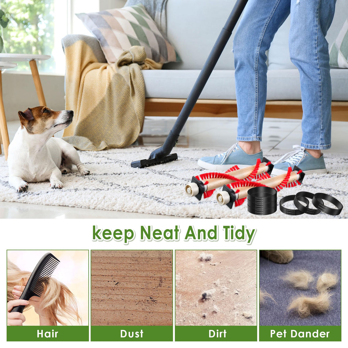 Landhoow spare-kit includes two brushes and six belts for quick maintenance