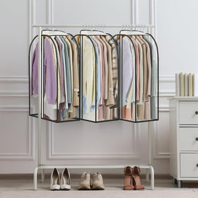 LANDNEOO clear garment bags make wardrobe visibility effortless in a busy closet.