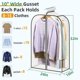LANDNEOO dustproof and breathable garment bags protect fabrics while staying airy.