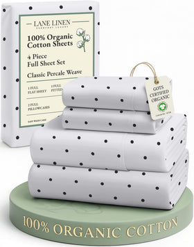 Lane Linen 100% organic cotton full sheets set shows breathable comfort